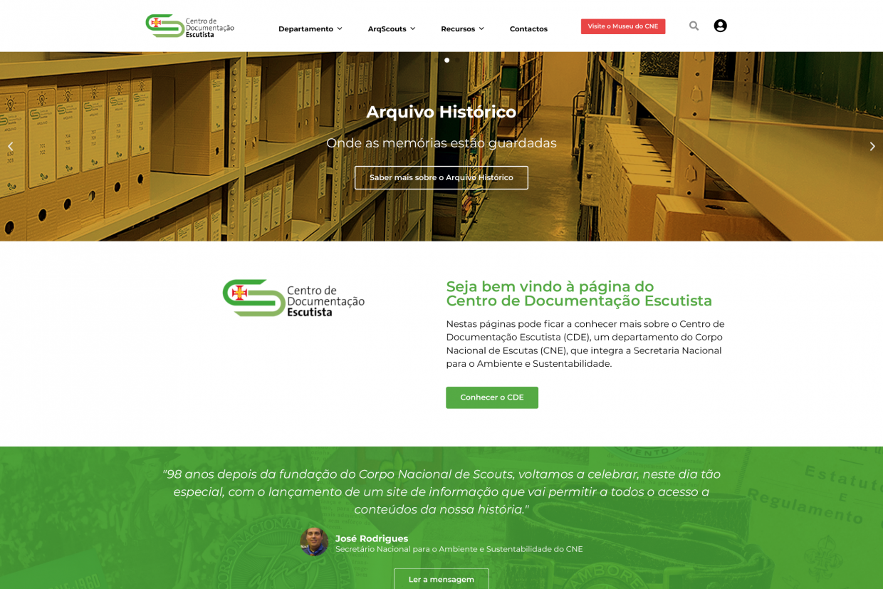 Site do Centro de Documentação Escutista do CNE